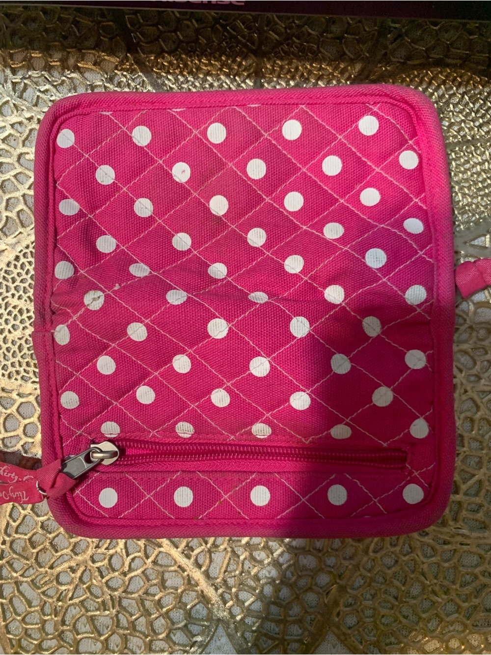 Thirty-One Bright Hot Pink polka dot girls wallet - Picture 2 of 4